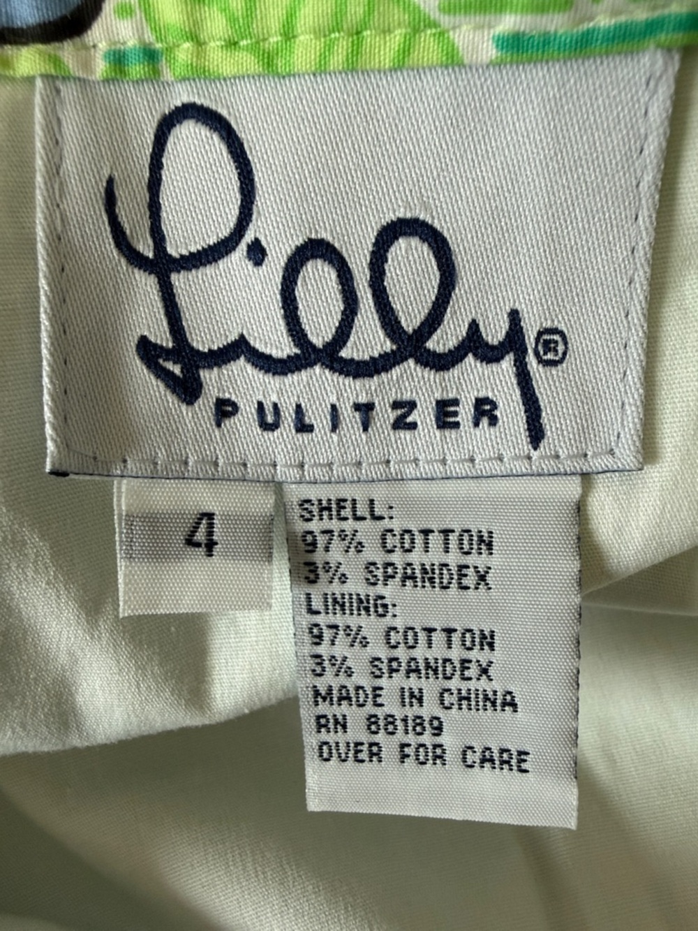 Vintage Lilly Pulitzer Green Floral Ruffle Skirt - Picture 3 of 3